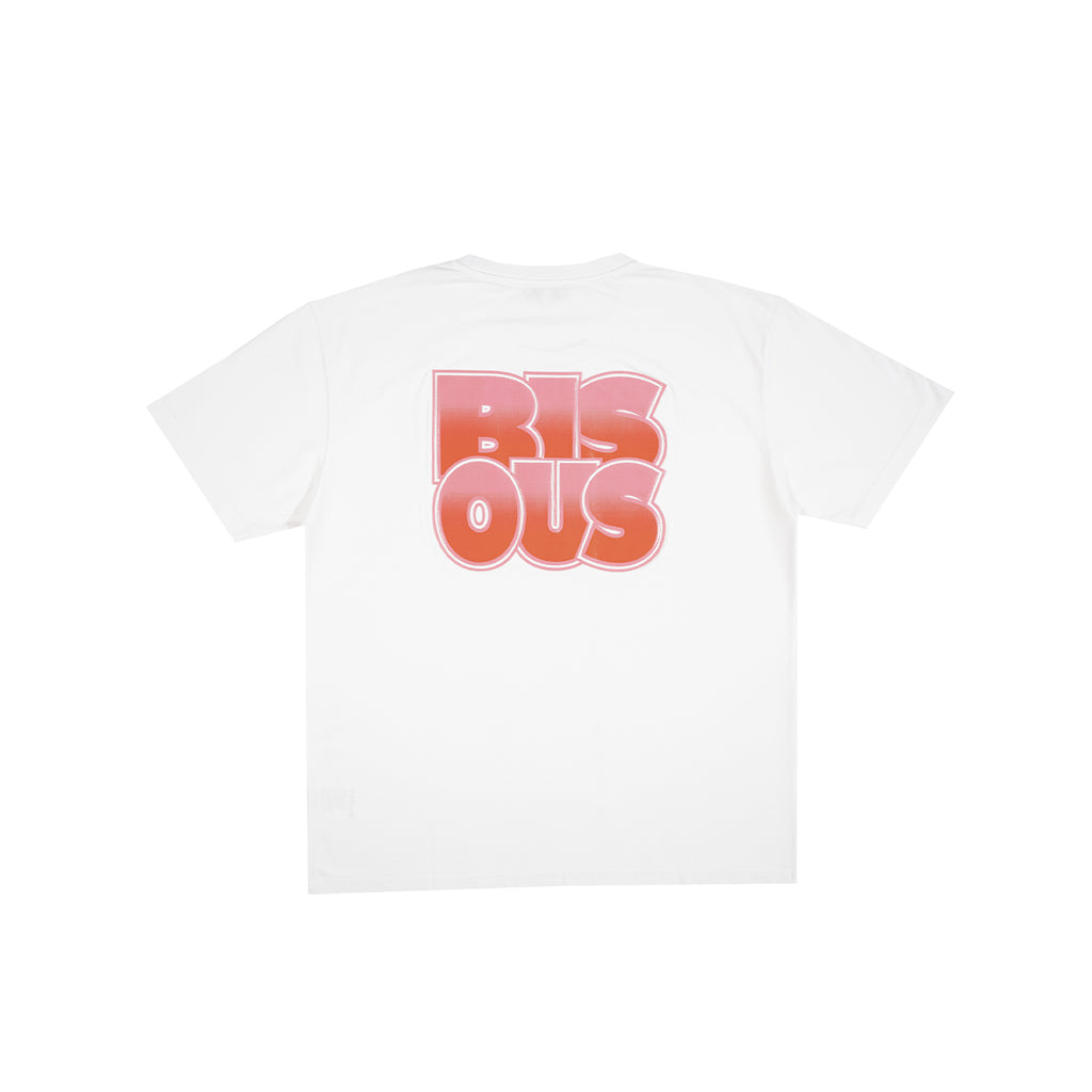 bisous skateboards white bubble tee back