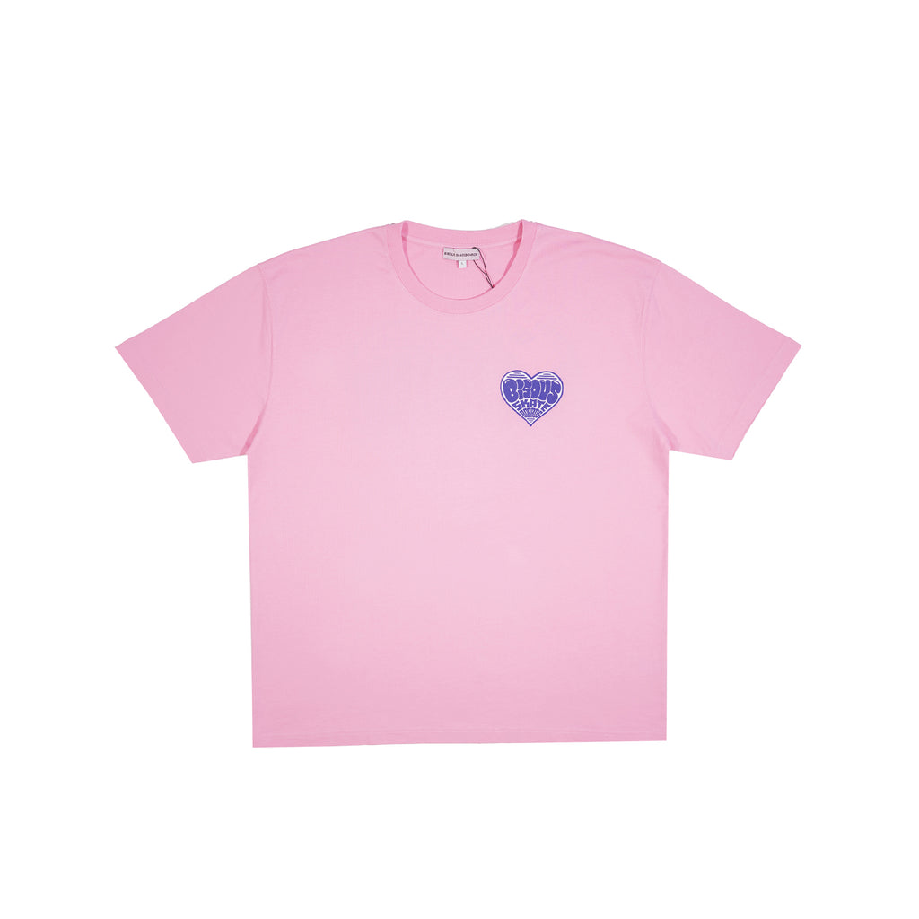 bisous skateboards heart pink tee front