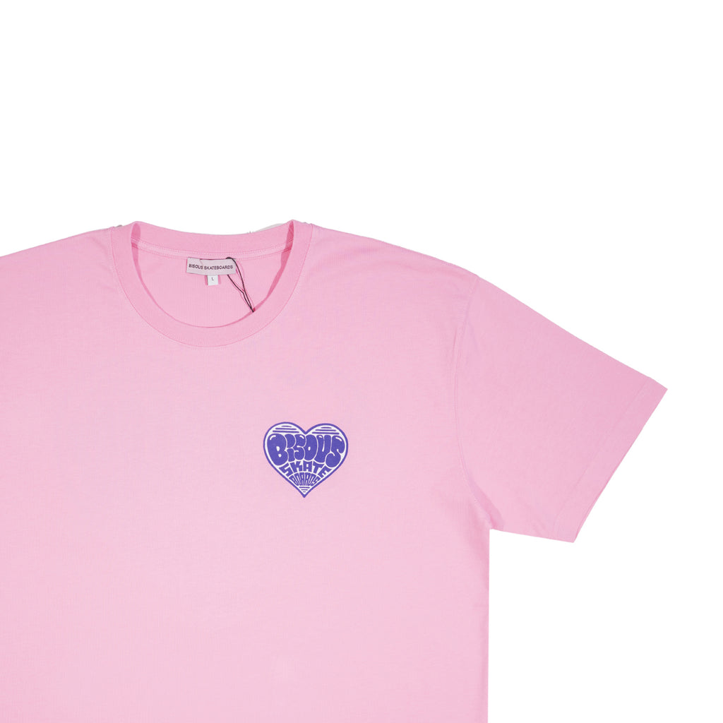 bisous skateboards heart pink tee details