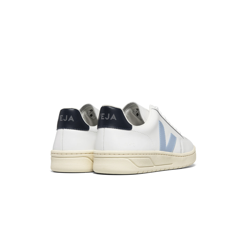 VEJA - V-12 Leather - sustainable sneakers - Extra White / Steel / Nautico