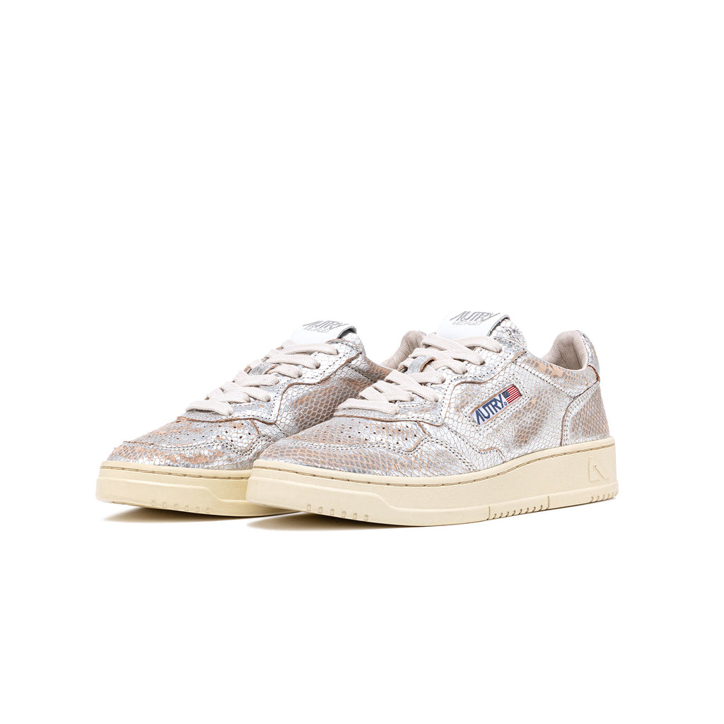 Sneakers AUTRY Medalist Low code MS02 - Snake Skin silver leather