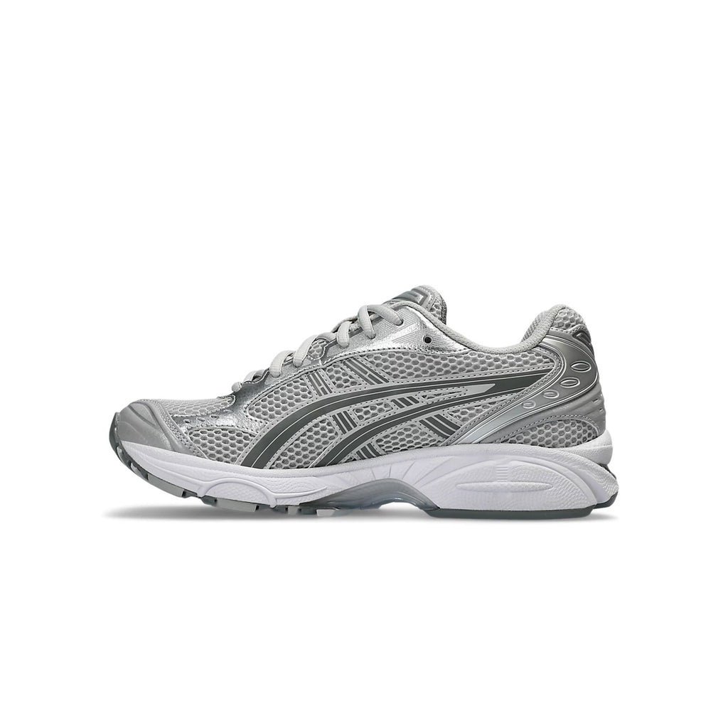Asics Gel-Kayano 14 side profile in cloud grey and clay grey