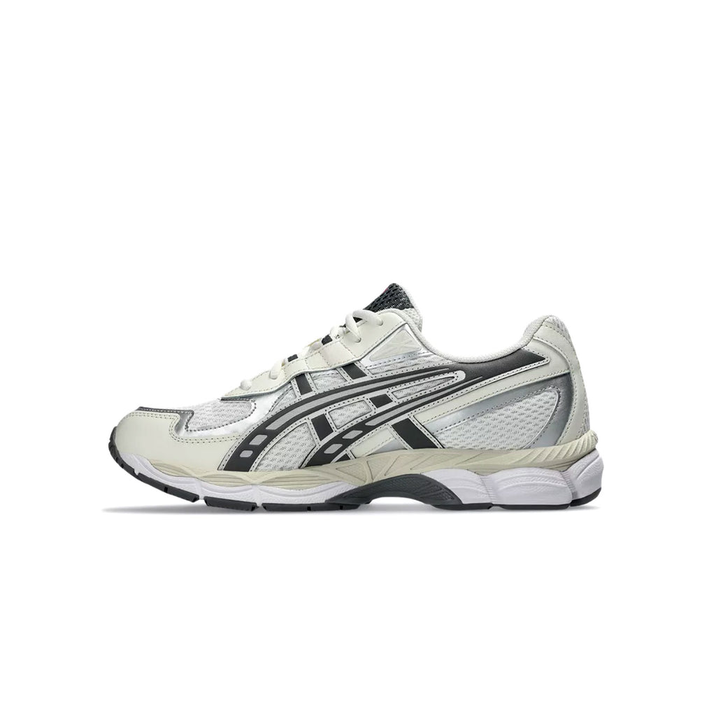 Inner profile of ASICS GEL-NYC 2055 showing carbon accents and suede details