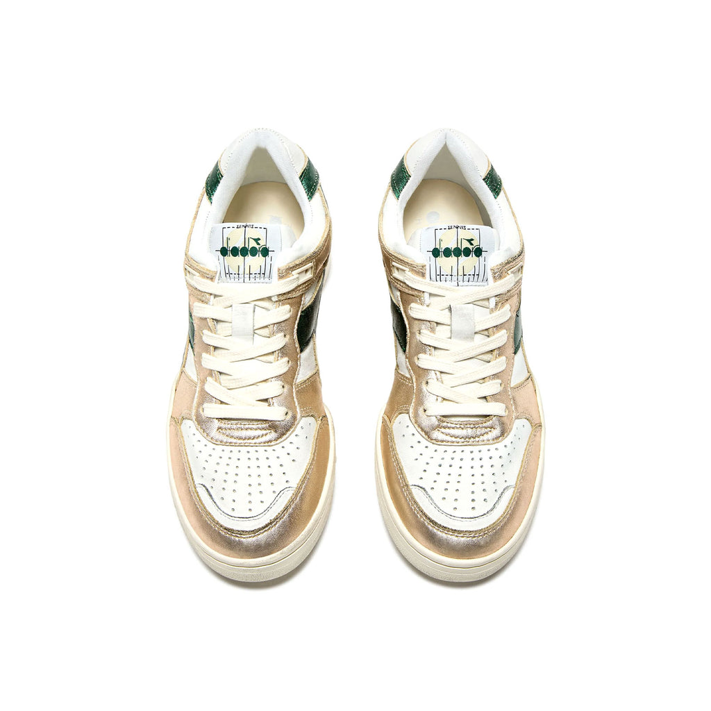 Sneakers Diadora Heritage B560 Metal gold and Green for women top