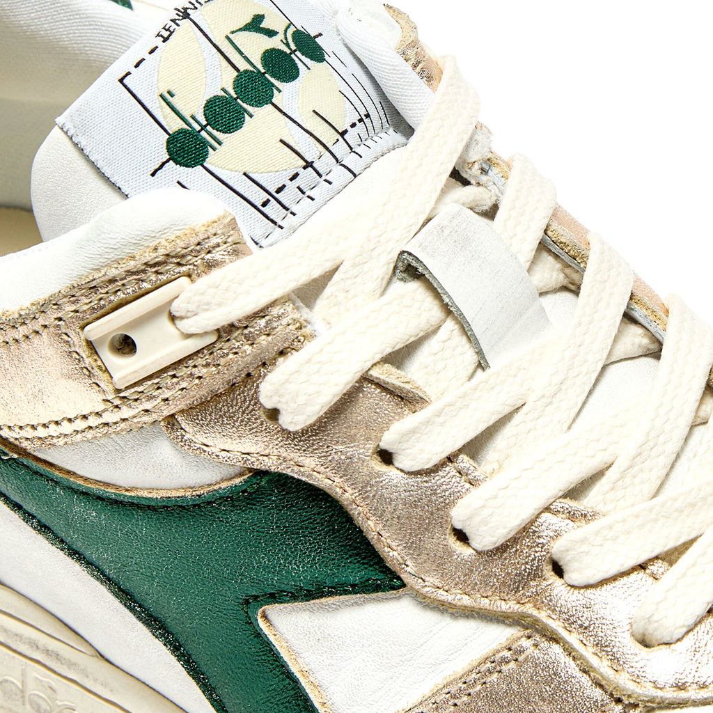 Sneakers Diadora Heritage B560 Metal gold and Green for women details