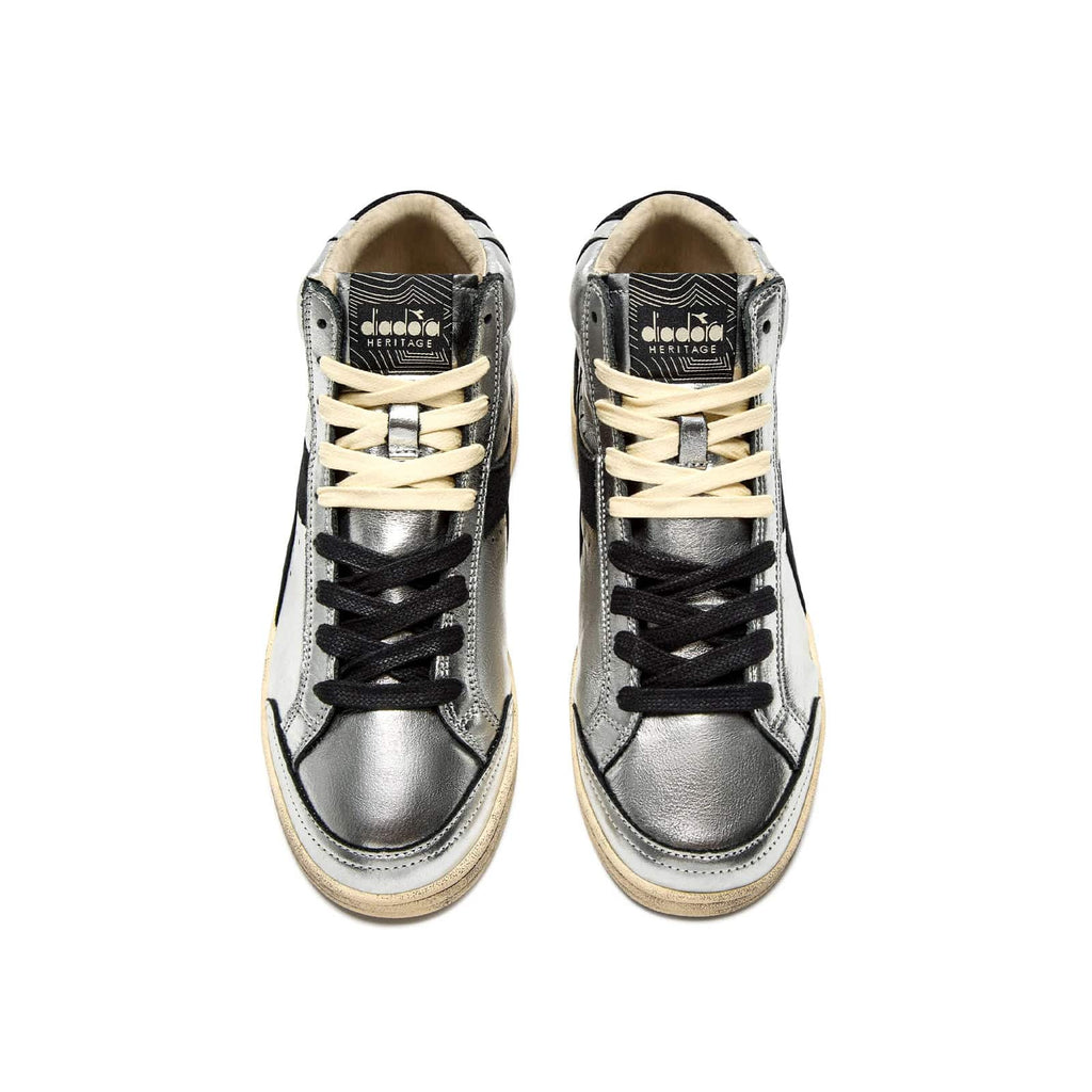sneakers diadora heritage Prestige Metal high Used silver vue du dessus