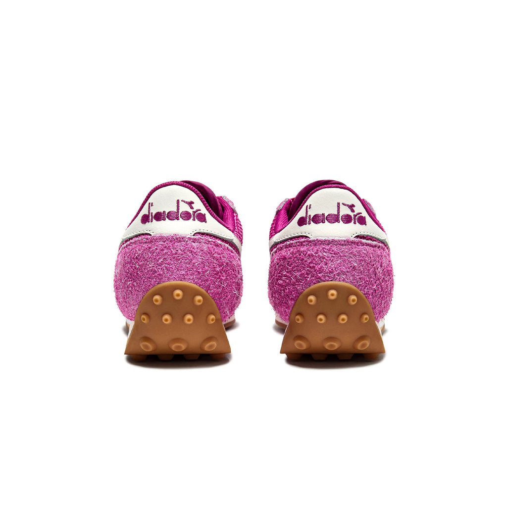 Back view of Diadora Rally sneakers showing sculpted heel and vintage flair