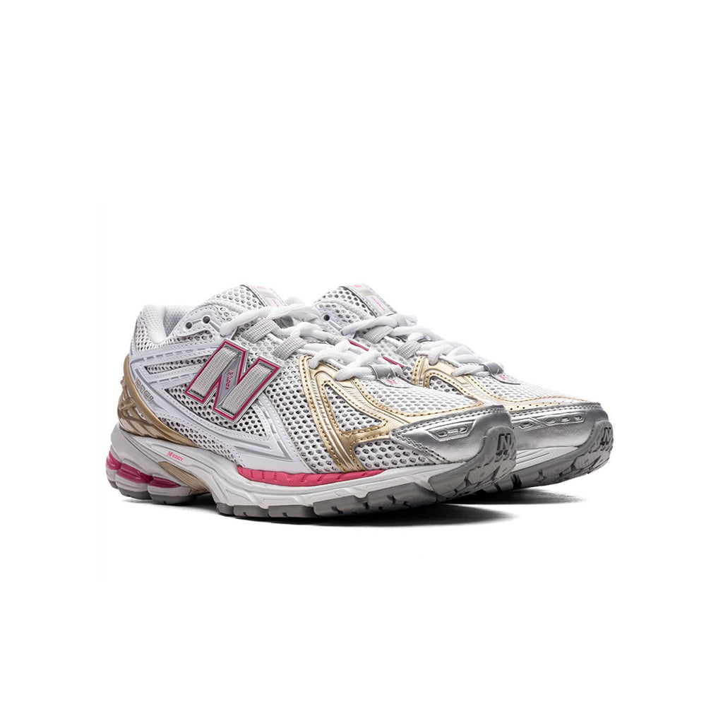 New Balance 1906R RCH side view – metallic silver and dragon berry running sneakers with ABZORB cushioning