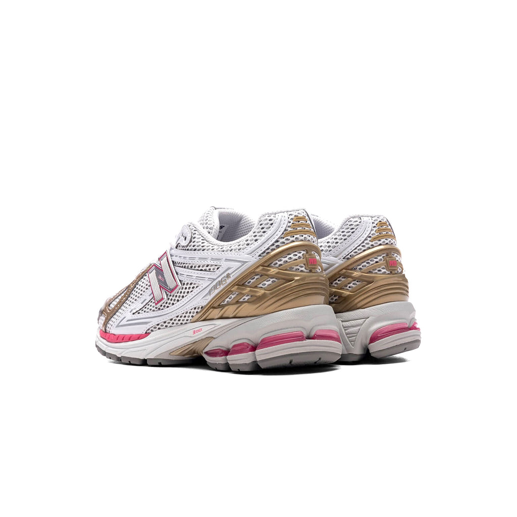 New Balance 1906R RCH side view – metallic silver and dragon berry running sneakers with ABZORB cushioning