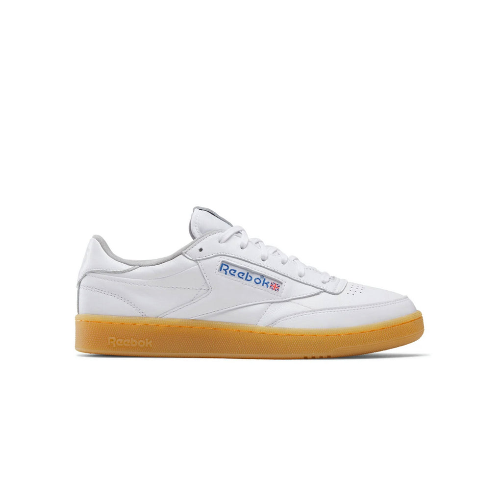 Side view of Reebok Club C 85 Vintage 40th Anniversary in White Grey Gum