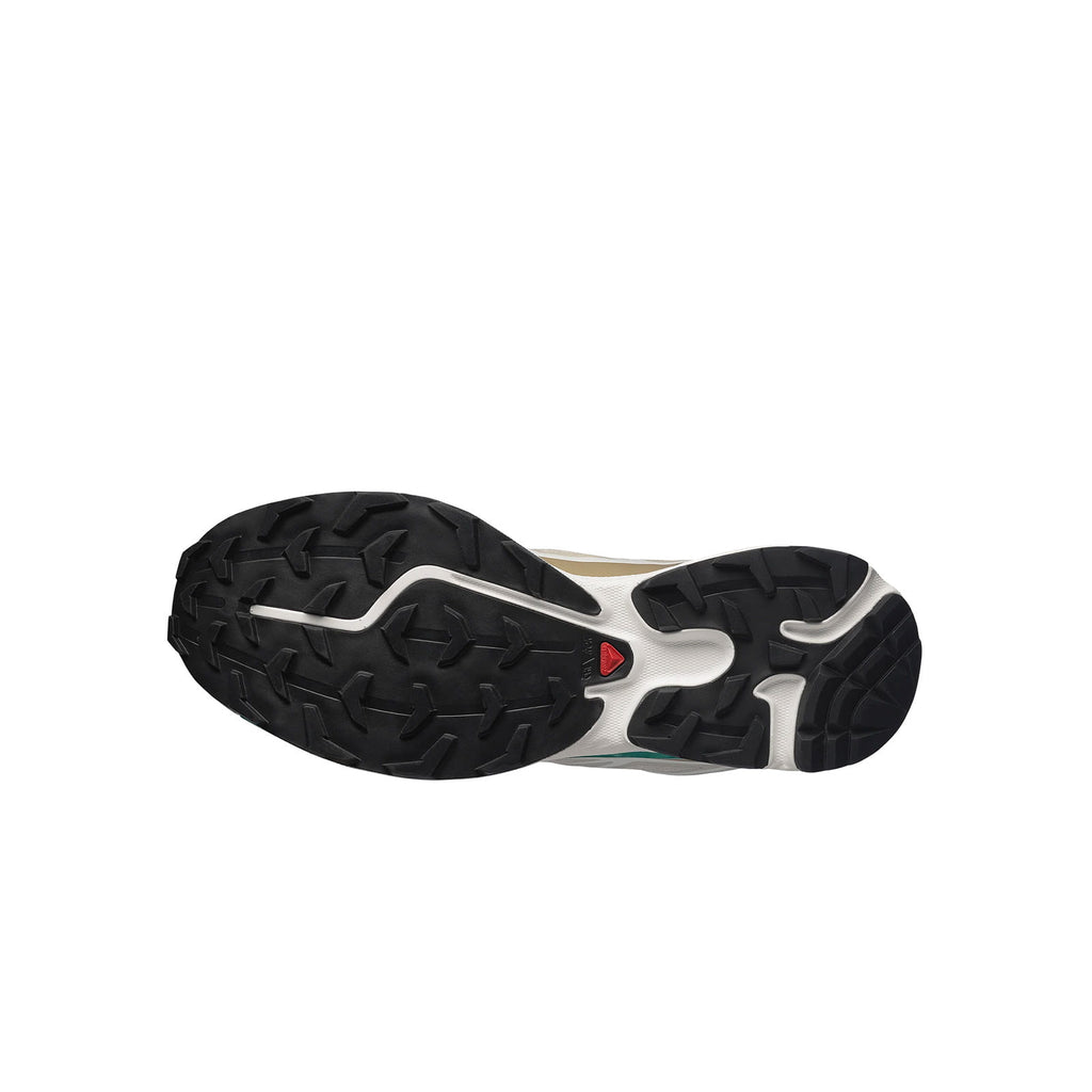 baskets salomon sneakers hommes XT-6 beige et turquoises vue de la semelle