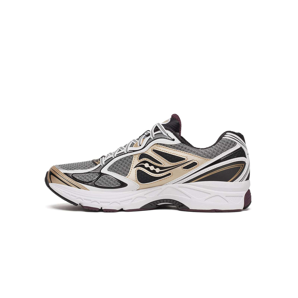 interior Side view of Saucony ProGrid Guide 7 white bronze women’s sneaker S70936-11