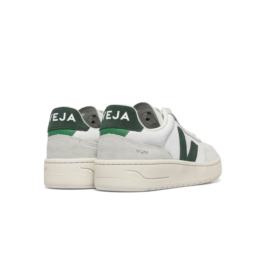 Veja v-90 sustainable sneakers for women and men in green back view