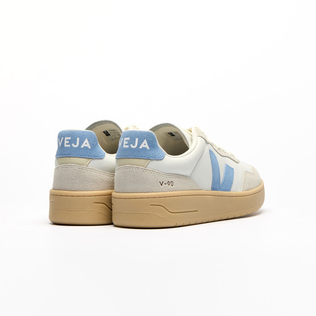 Veja v-90 sustainable sneakers white and blue for women