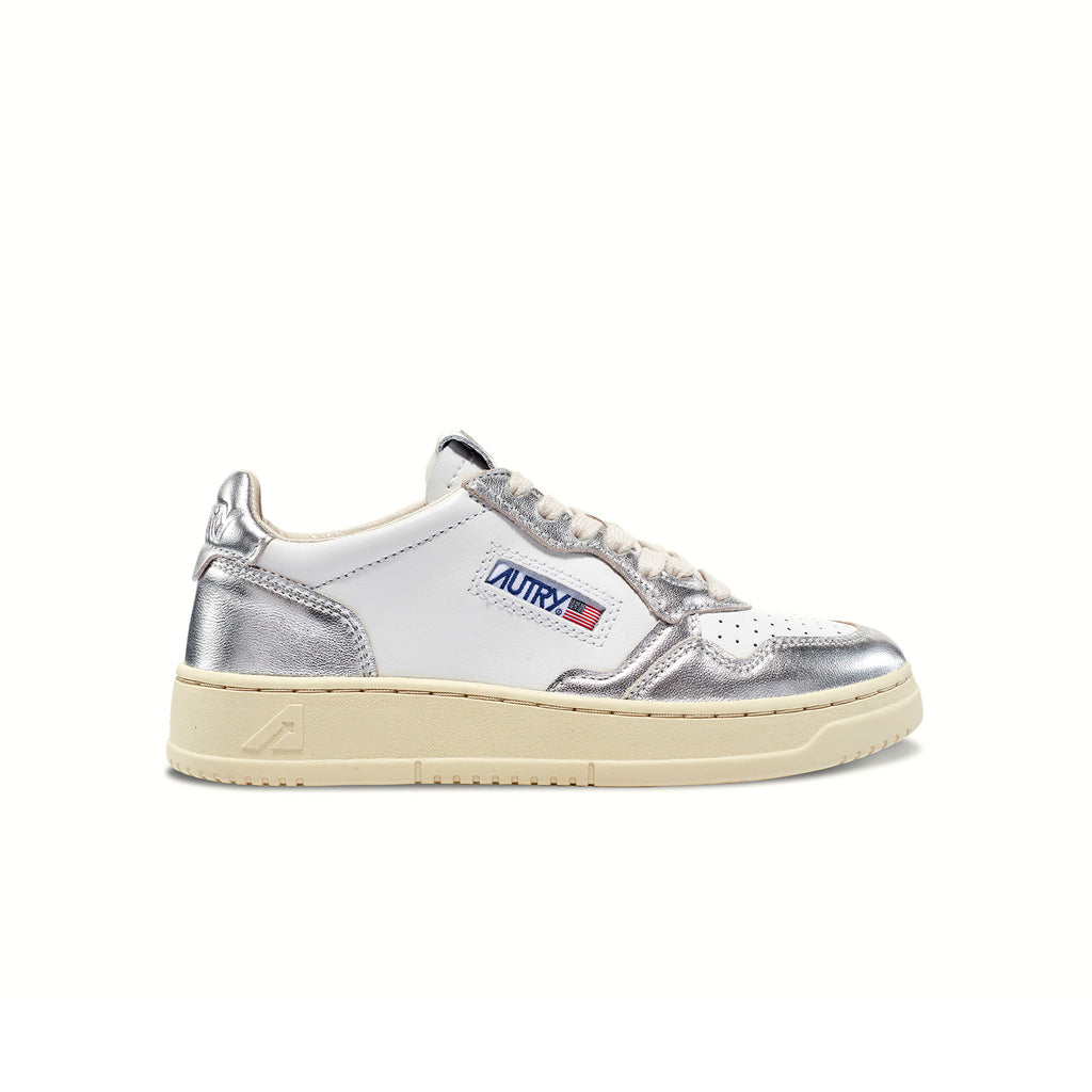 Sneakers femmes AUTRY - Medalist Bicolour Upper Low - WB18 - White / Silver