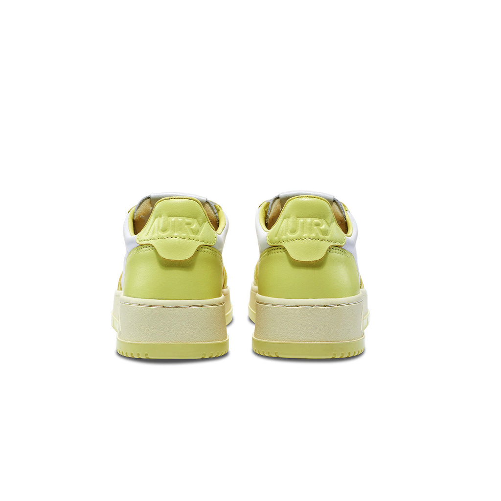 baskettes autry sneakers medalist bicolour upper low wb36 white lime yellow women