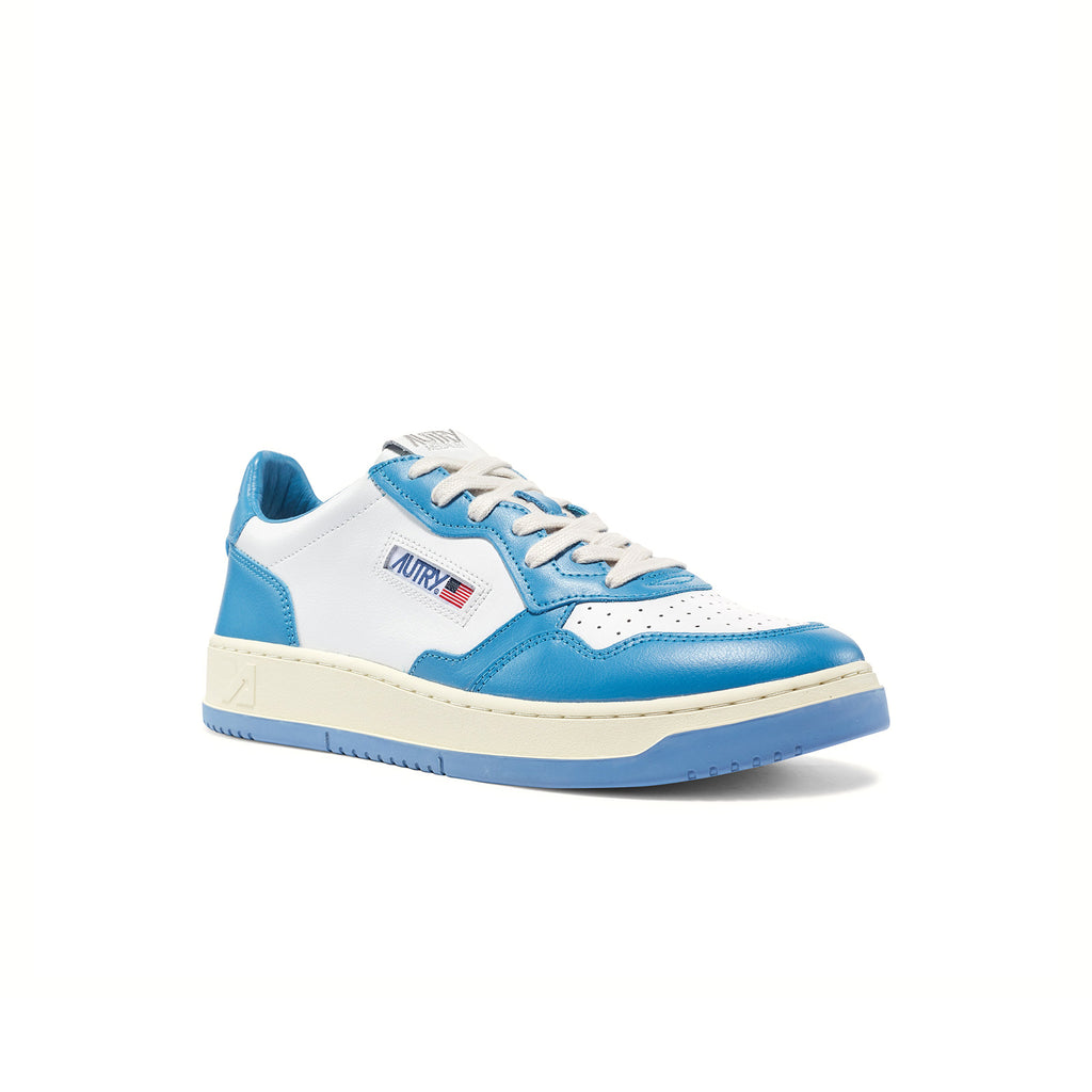 Sneakers hommes Autry - Medalist Bicolour Upper Low - WB41 - White / Niagara