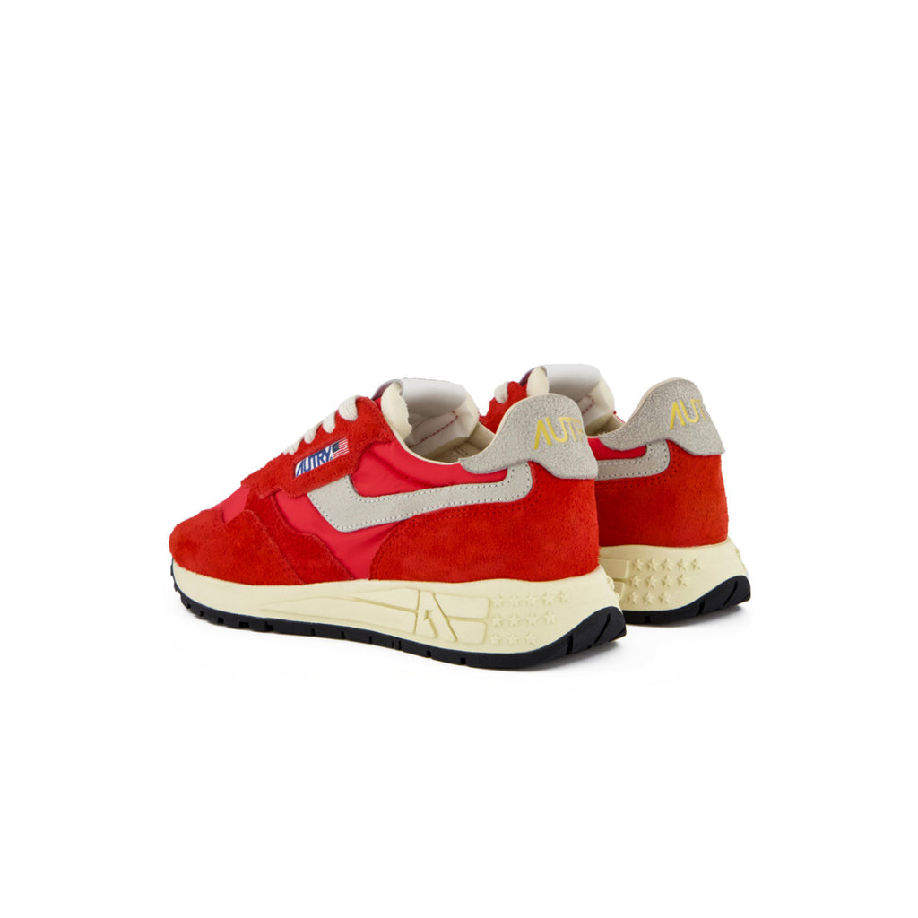 baskettes autry sneakers reelwind low women femmes nc06 nylon crackled white red