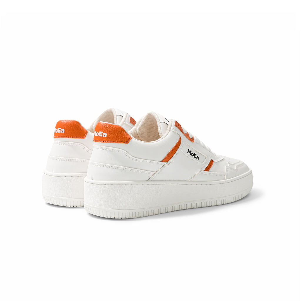 baskettes moea vegan sneakers en cuir végétale pour femmes et hommes gen1 orange white orange
