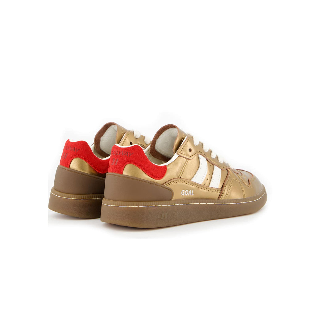 baskets coolway femmes bronze et rouge vues de derrière