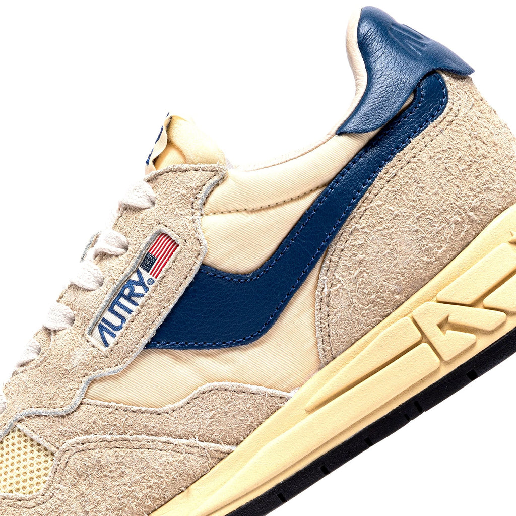 autry reelwind sneakers beiges et bleu pour hommes vue de détails