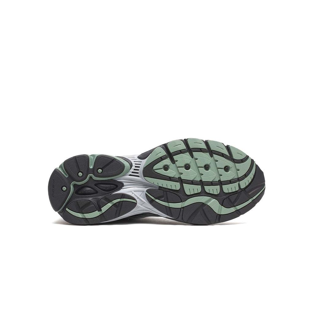 sneakers saucony progrid omni 9 bleu et brunes vues de la semelle