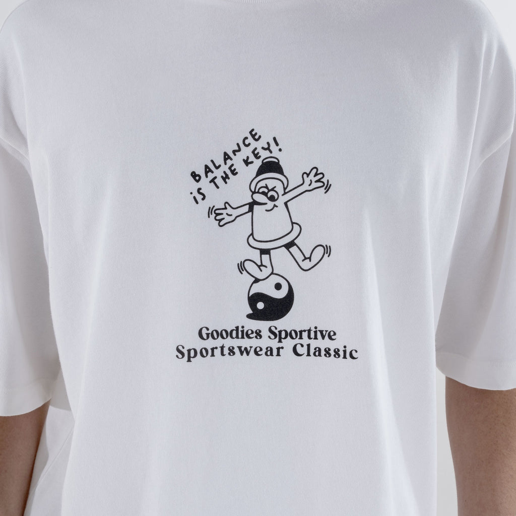 Goodies Sportive balance white tee for men details