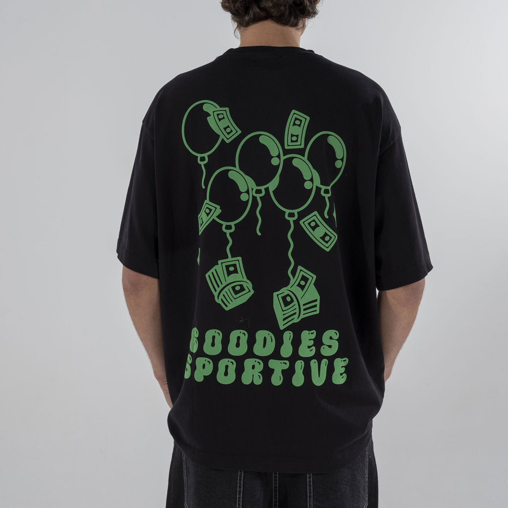 T-SHIRT GOODIES Sportive money black de dos porté